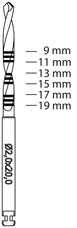 RF210L-020-RAL Pilotbohrer für die Implantologie